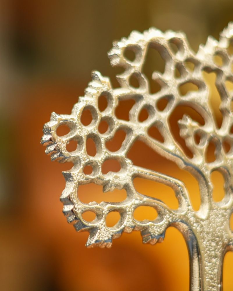 Close Up Of Antique Silver Tree Of Life Osiris Sculpture - 25cm Branches