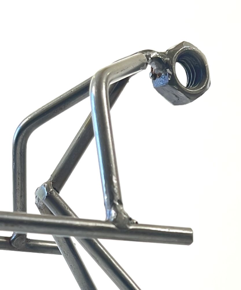'Aspen' The Skier Scrap Metal Art Sculpture Close Up