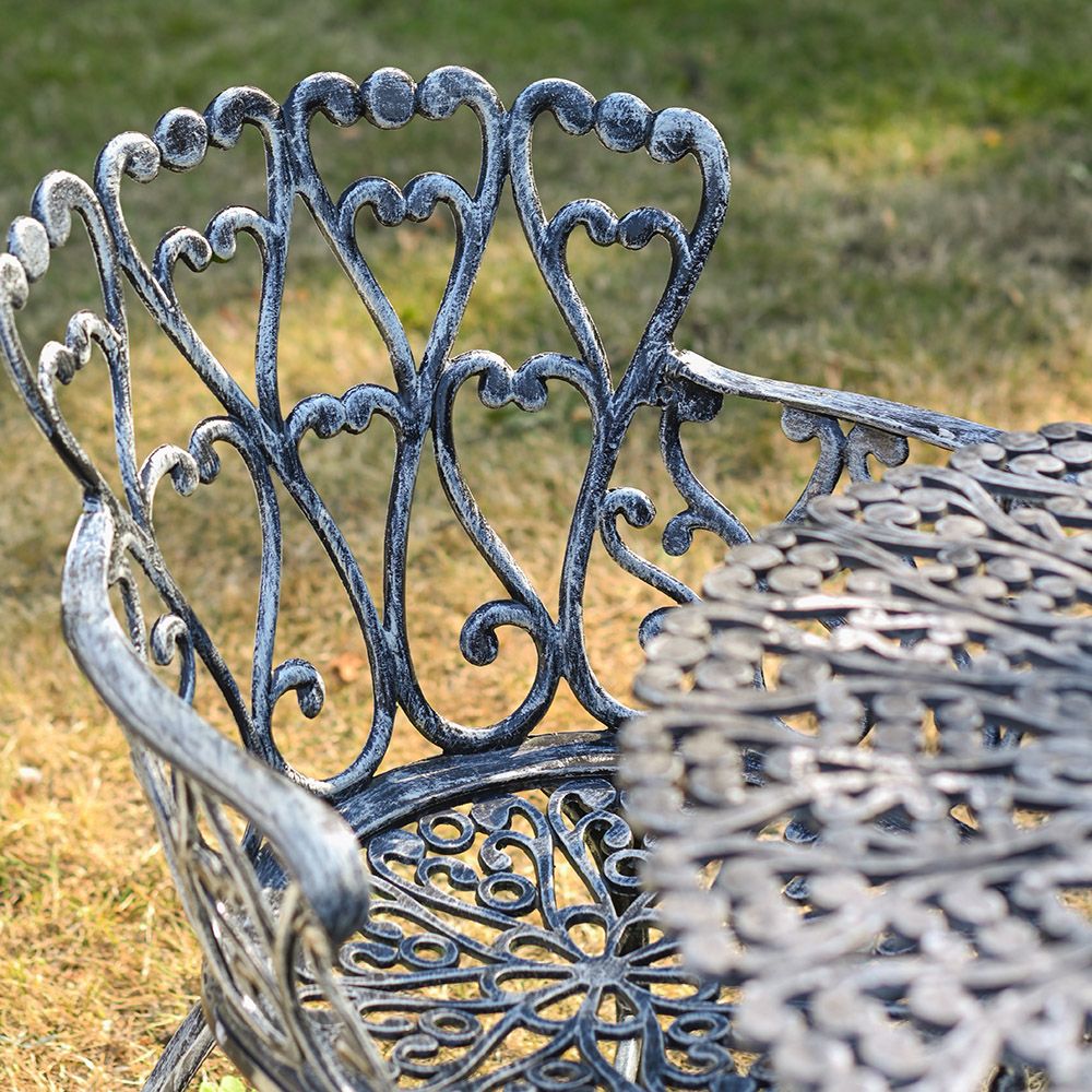 Herat Design Chair From The Esme Outdoor Furniture Set In Brushed Silver
