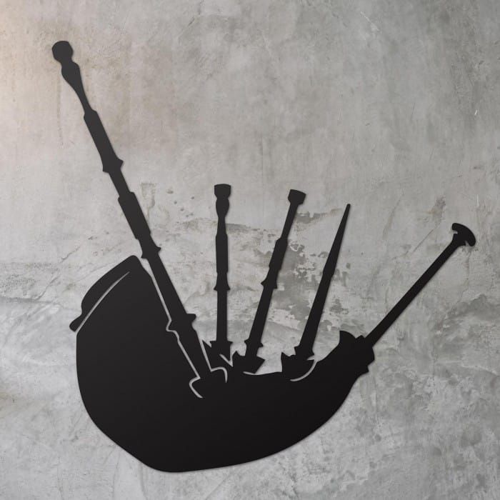 Bagpipe Wall Art on rustic wall