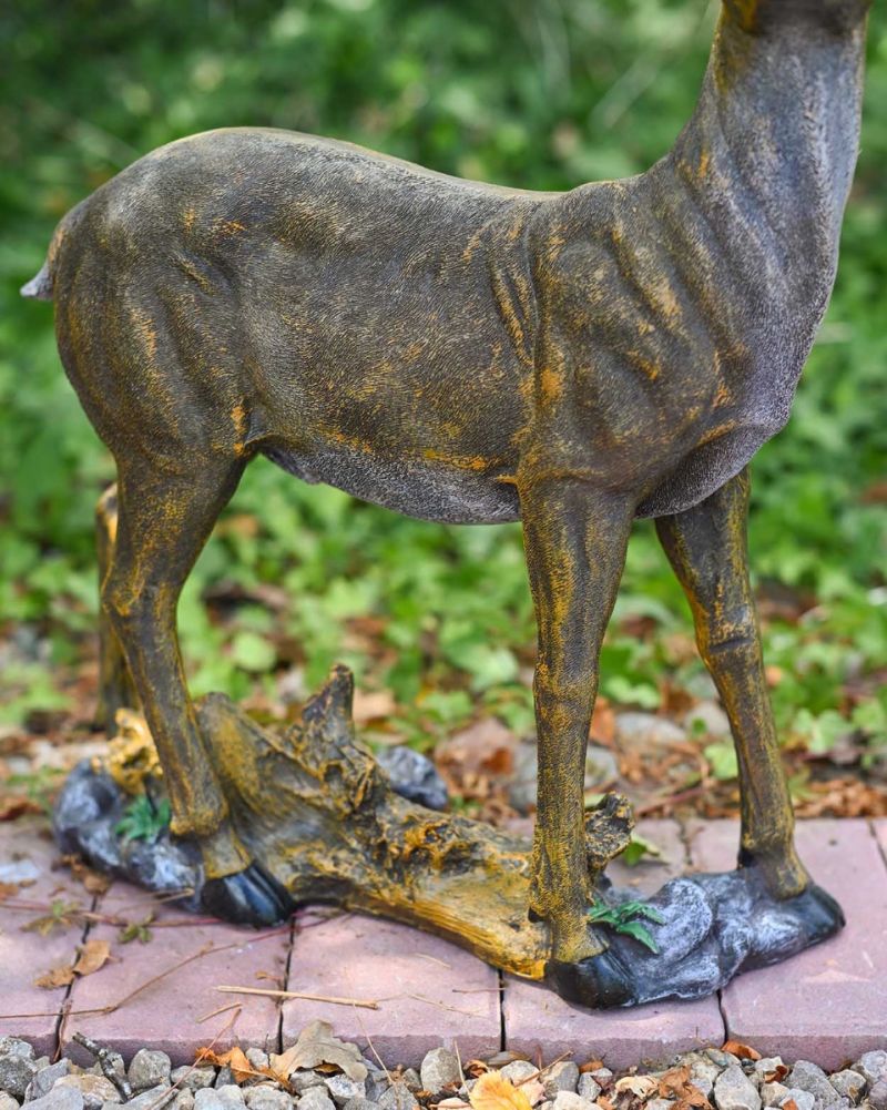 'Arthur' The Fibreglass Stag Garden Sculpture Detailed Base