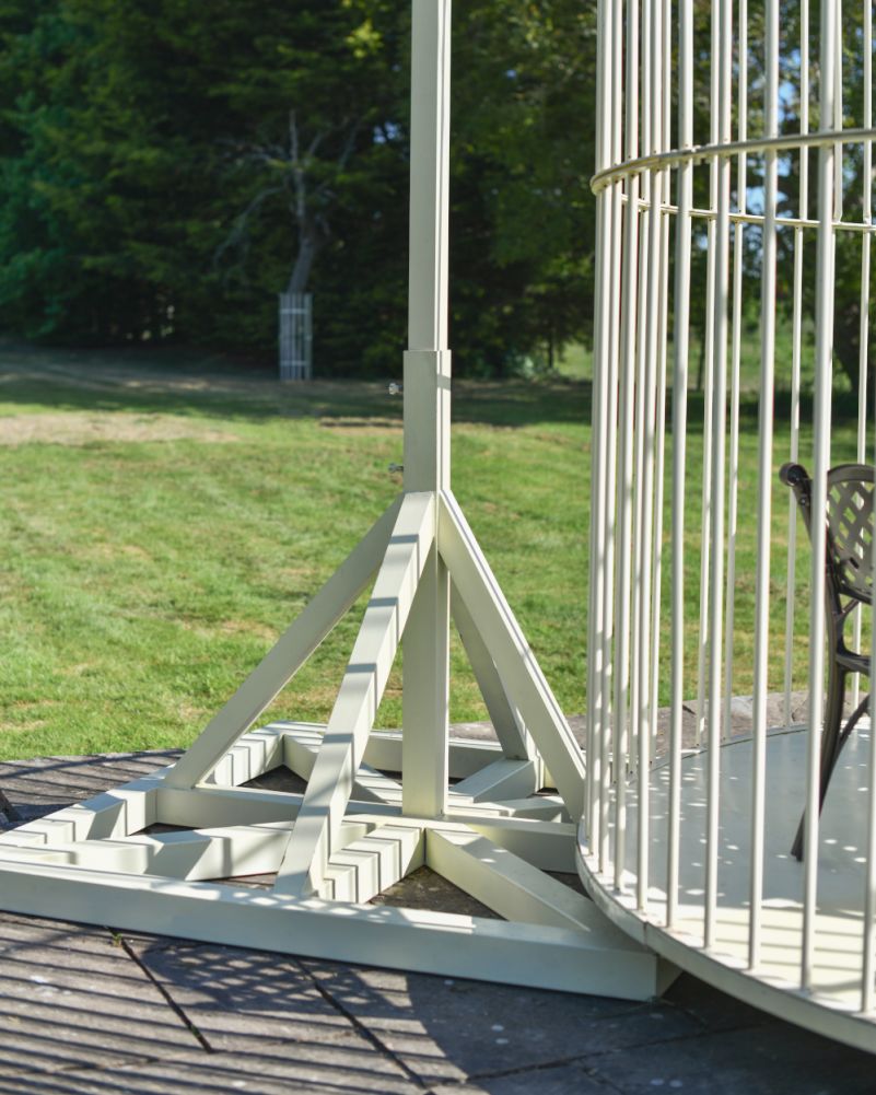 Base Of The Deluxe Cream Brid Cage Inspired Garden Gazebo - The Grand Aviary