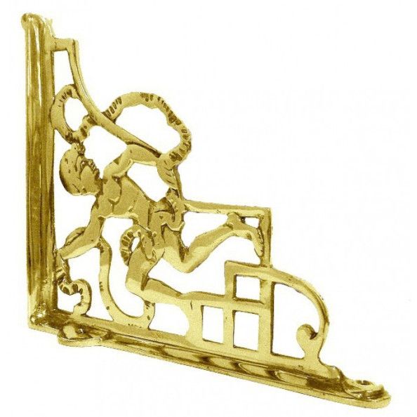 Details On Basilica Cherub Polished Brass Cast Iron Bracket