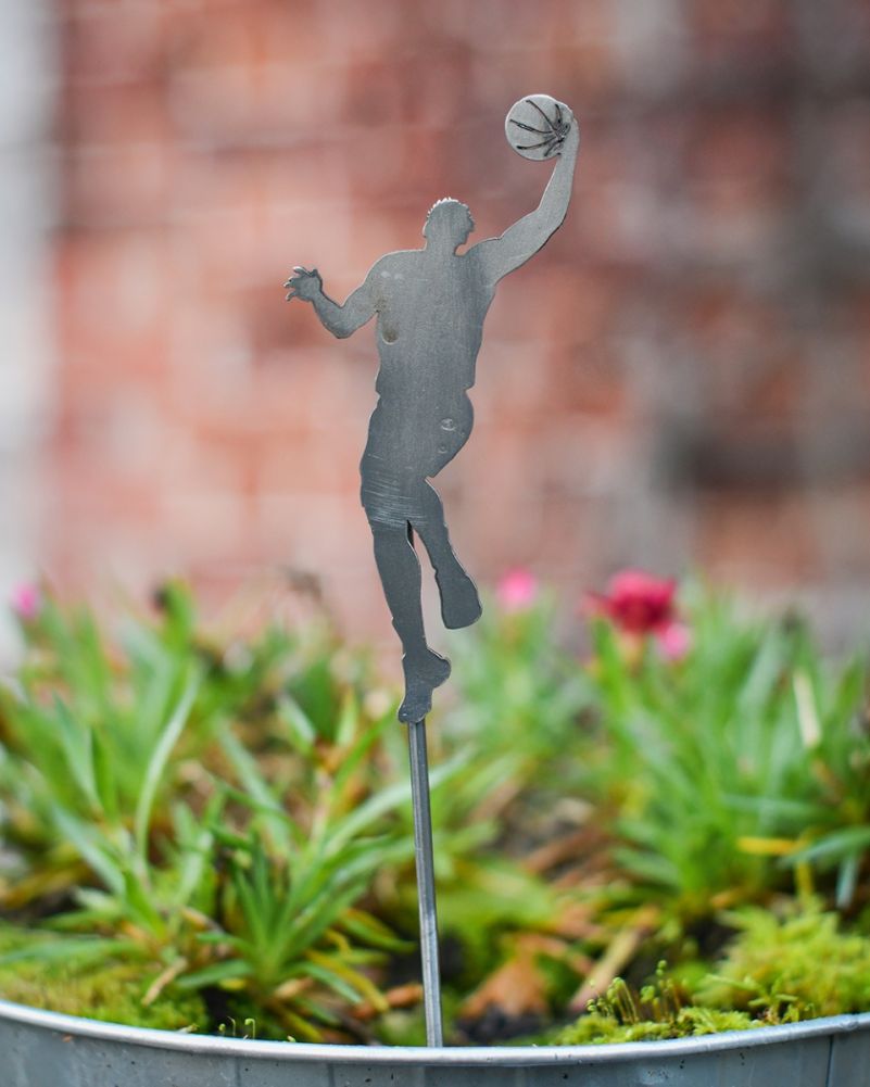 Basket Ball Decorative Plant Pot Spike - Pack Of Two