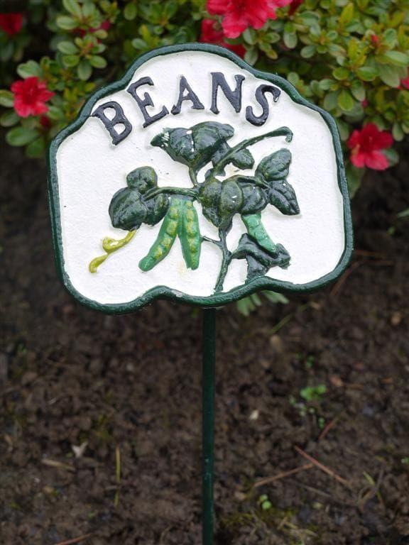 Cast Iron Hand Painted Beans Sign