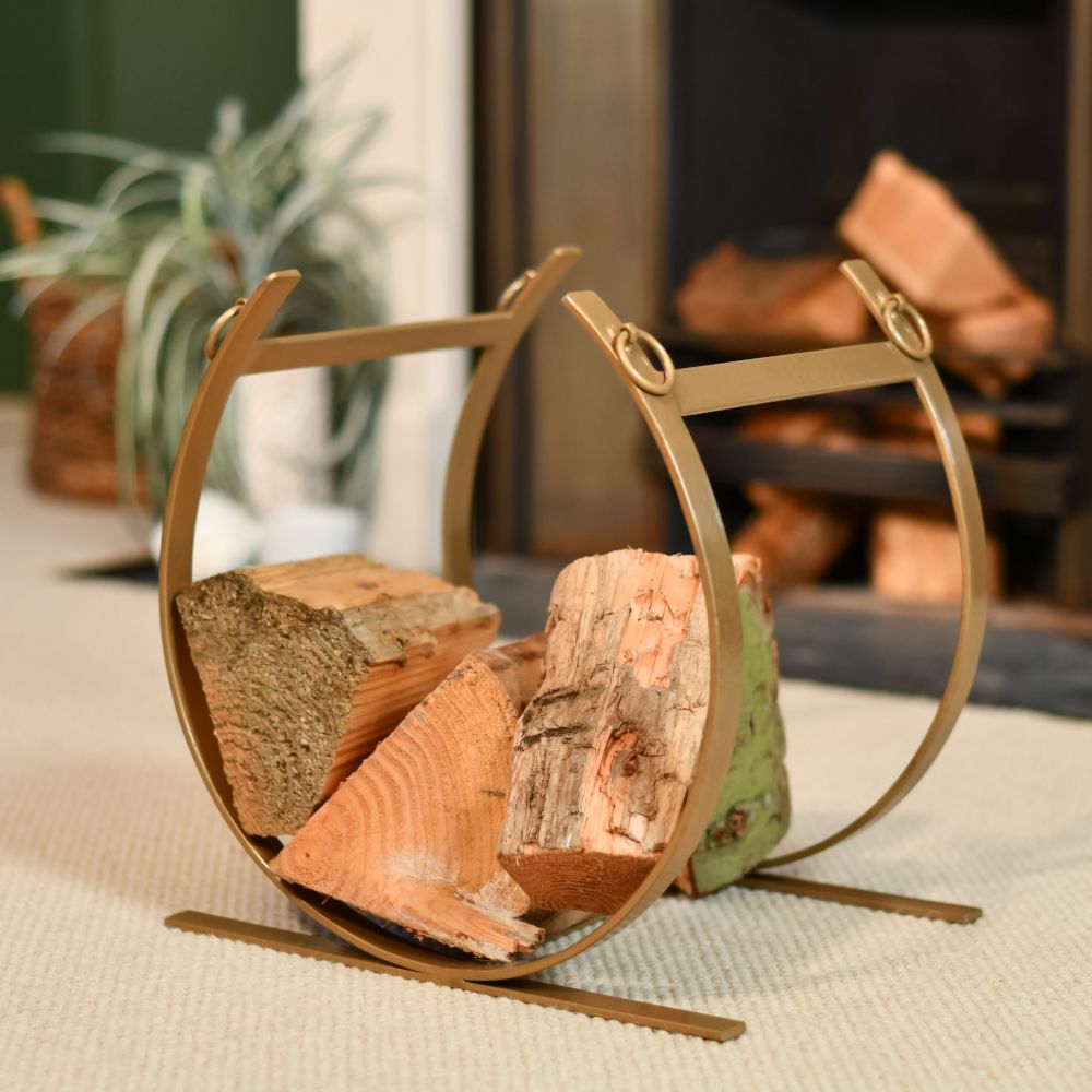 'Beaufort' Curved Log Rack In Bronze