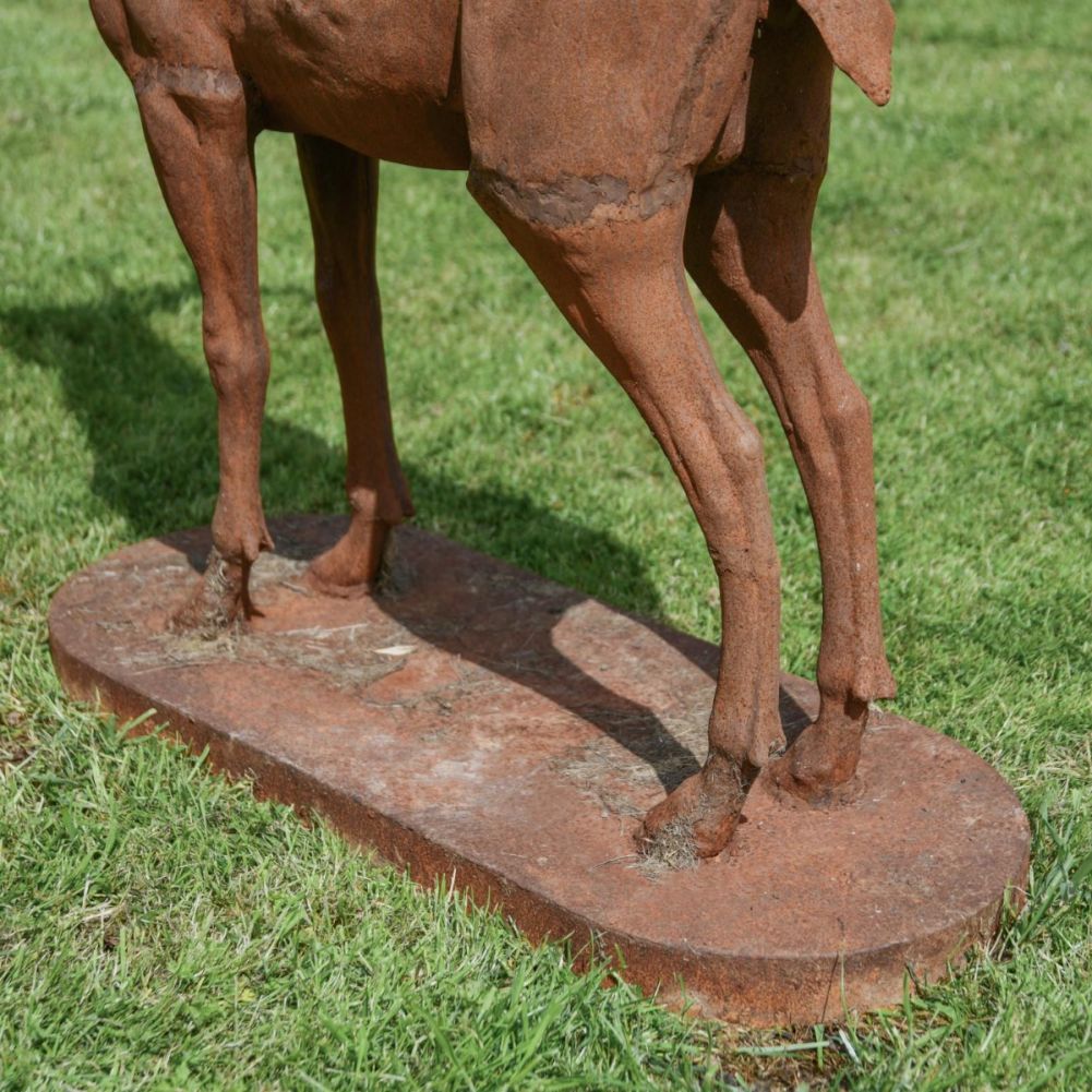 Beautiful Cast Iron Stag Sculpture-Facing Left