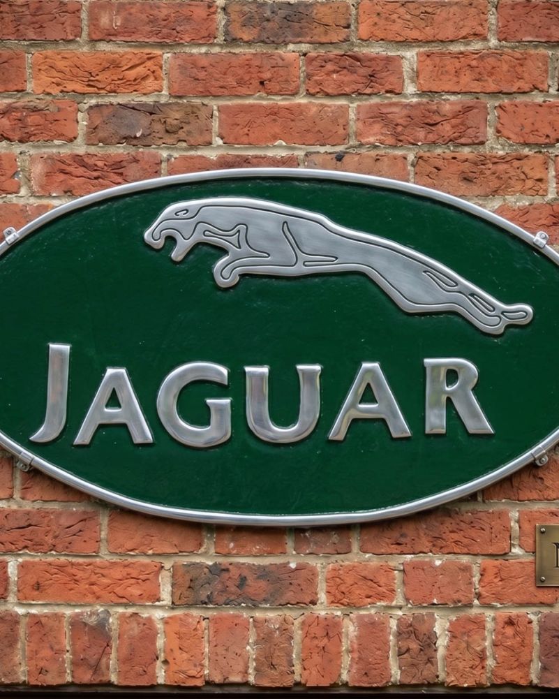 Bespoke Cast Aluminium Jaguar Automobilia Sign  On The Wall