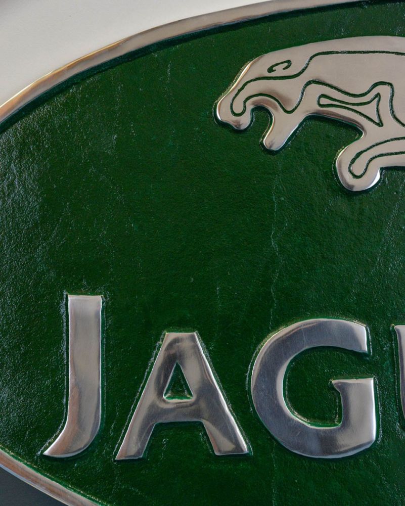 Aluminium Jaguar Sign Design Up Close