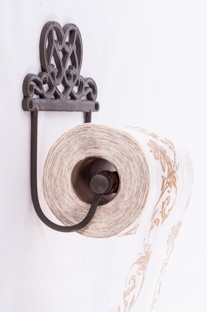 Ornate Heart Design Toilet Roll Holder