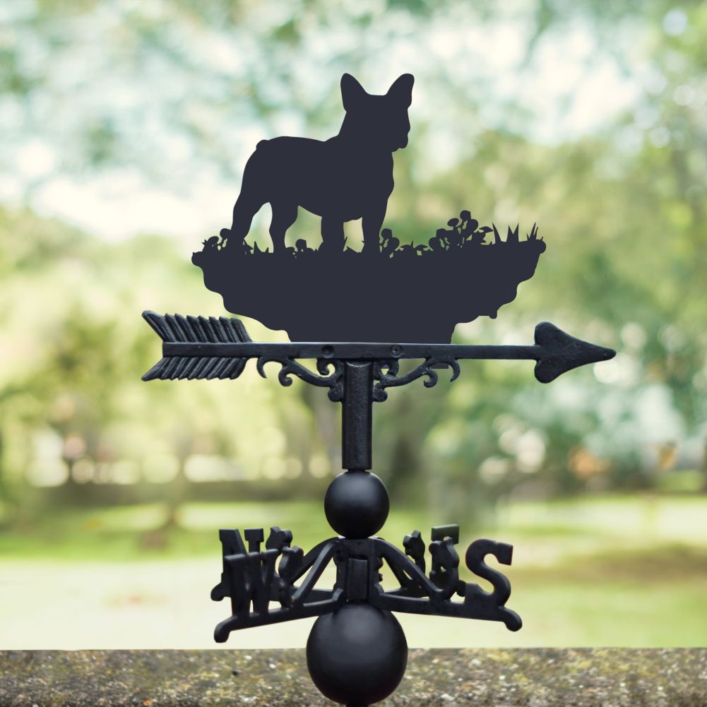 French Bull Dog Weathervane in Garden