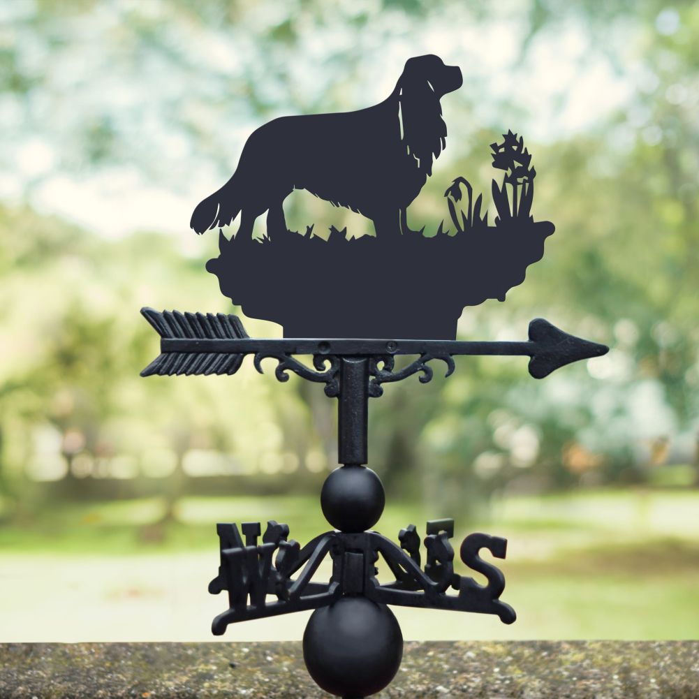 Cavalier King Charles Spaniel Dog Weathervane for gardens