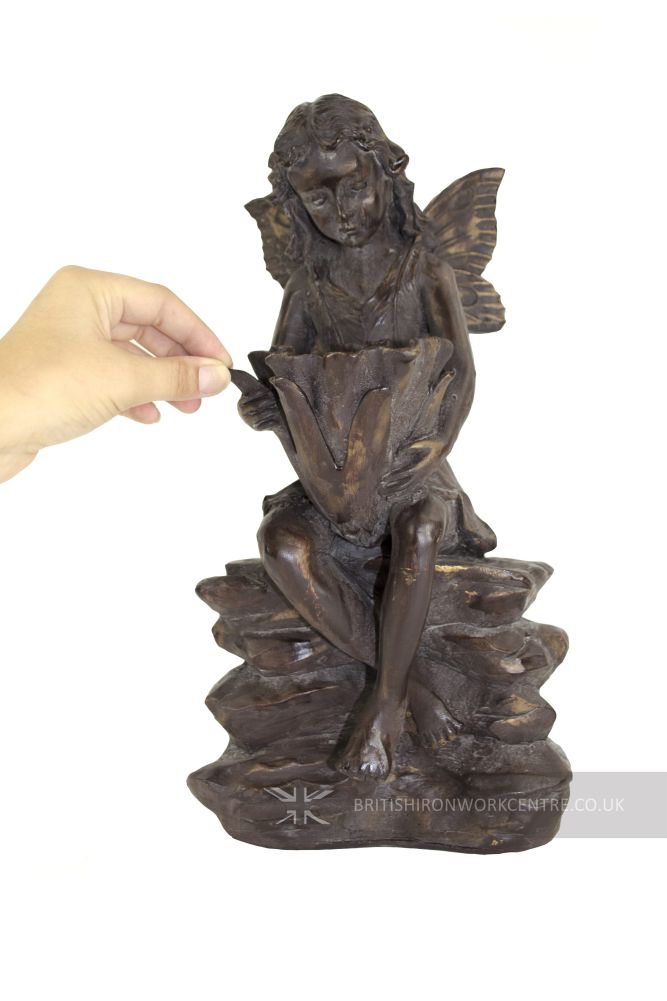 Traditional Bronze Effect Woodland Fairy Sculpture Scale