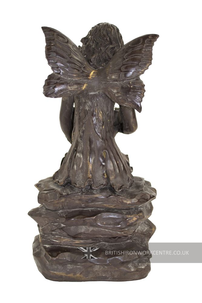 Traditional Bronze Effect Woodland Fairy Sculpture Front