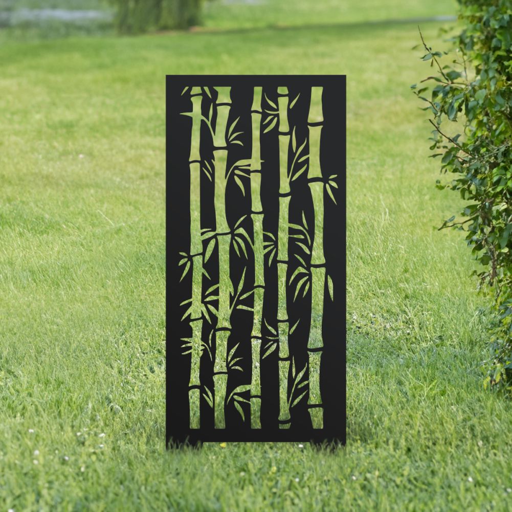 Black Bamboo Garden Screen