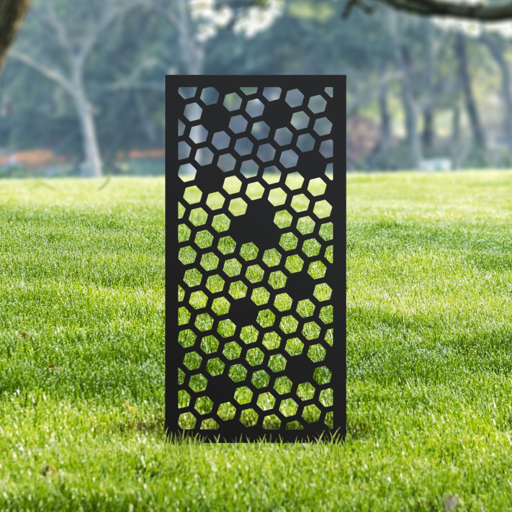 Black Bee Honeycomb Garden Screen