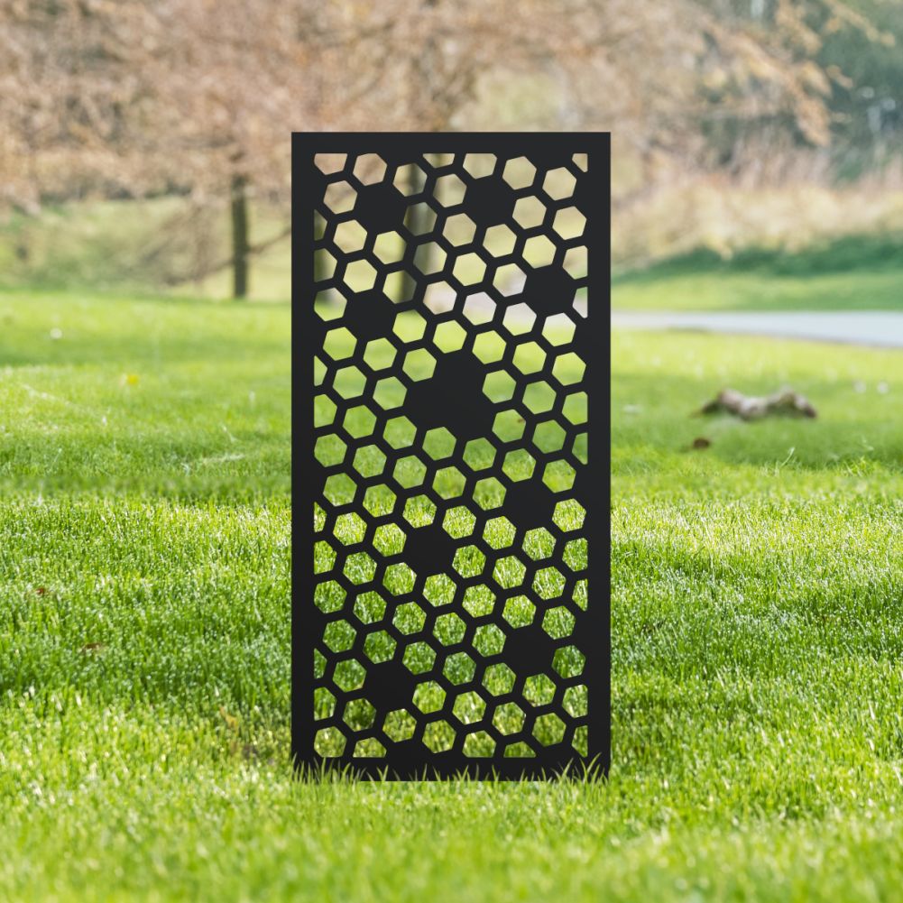 Black Bee Honeycomb Garden Screen