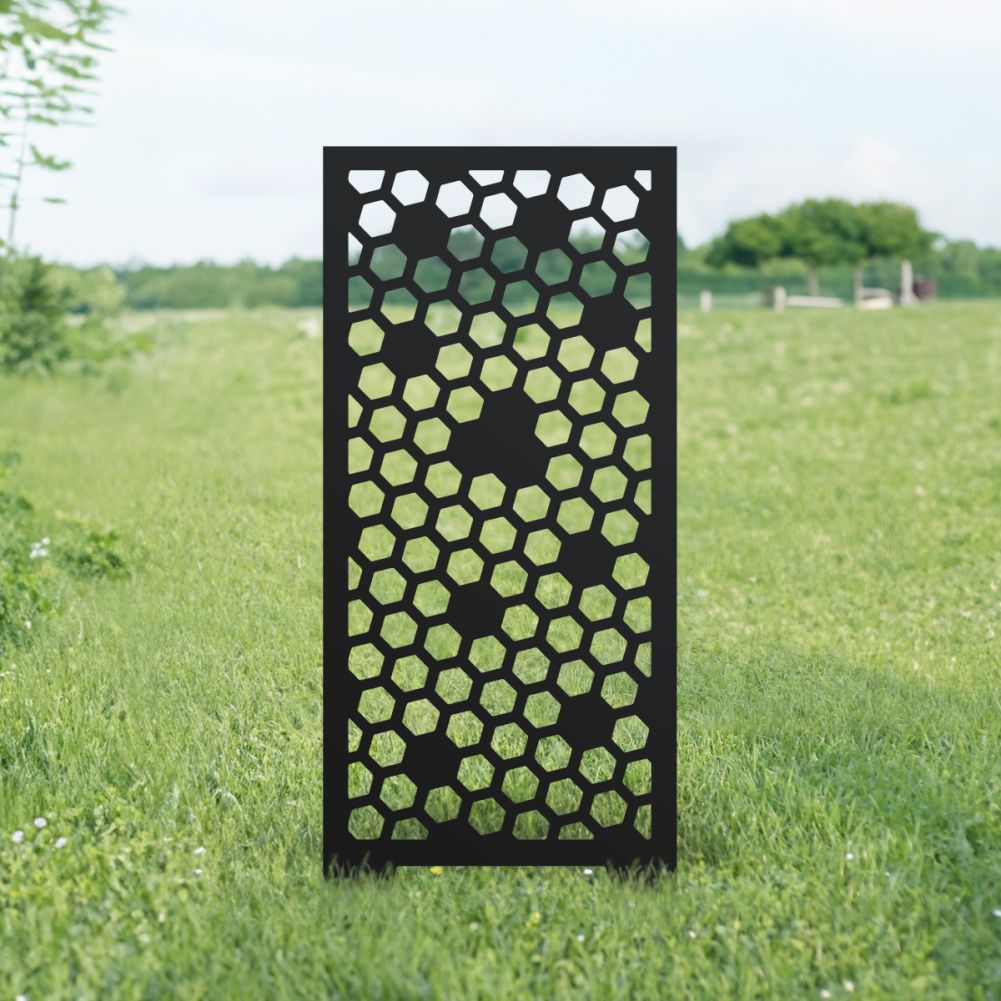 Black Bee Honeycomb Garden Screen
