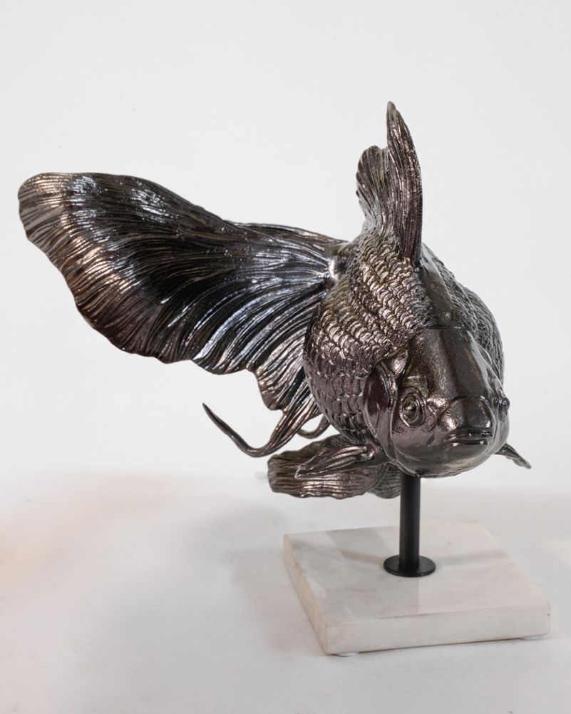 Black Cast Current Fantail Fish Interior Ornament
