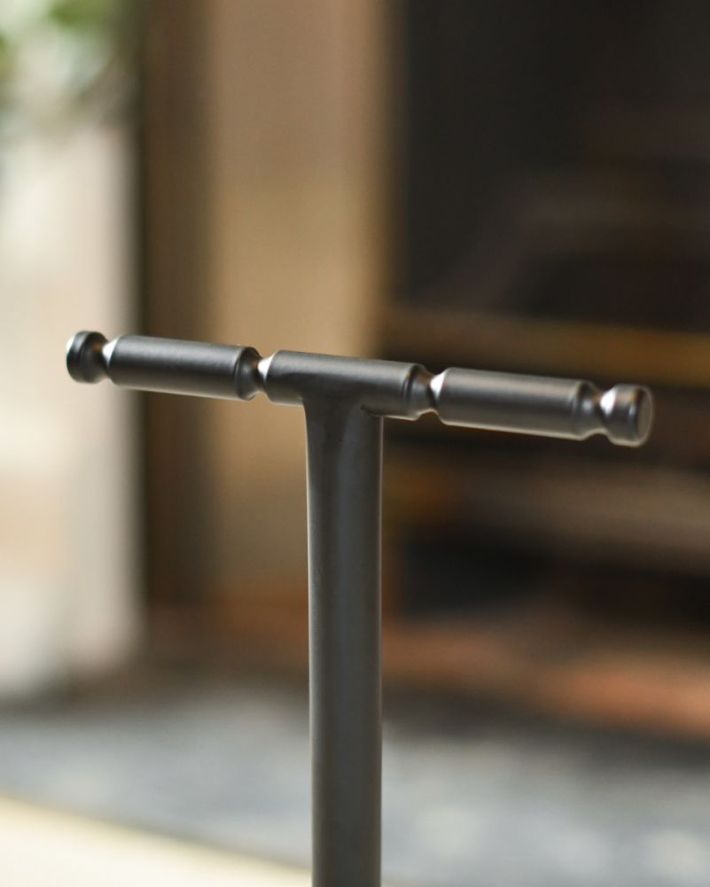 Black Contemporary Looped Handle Companion Set Stand