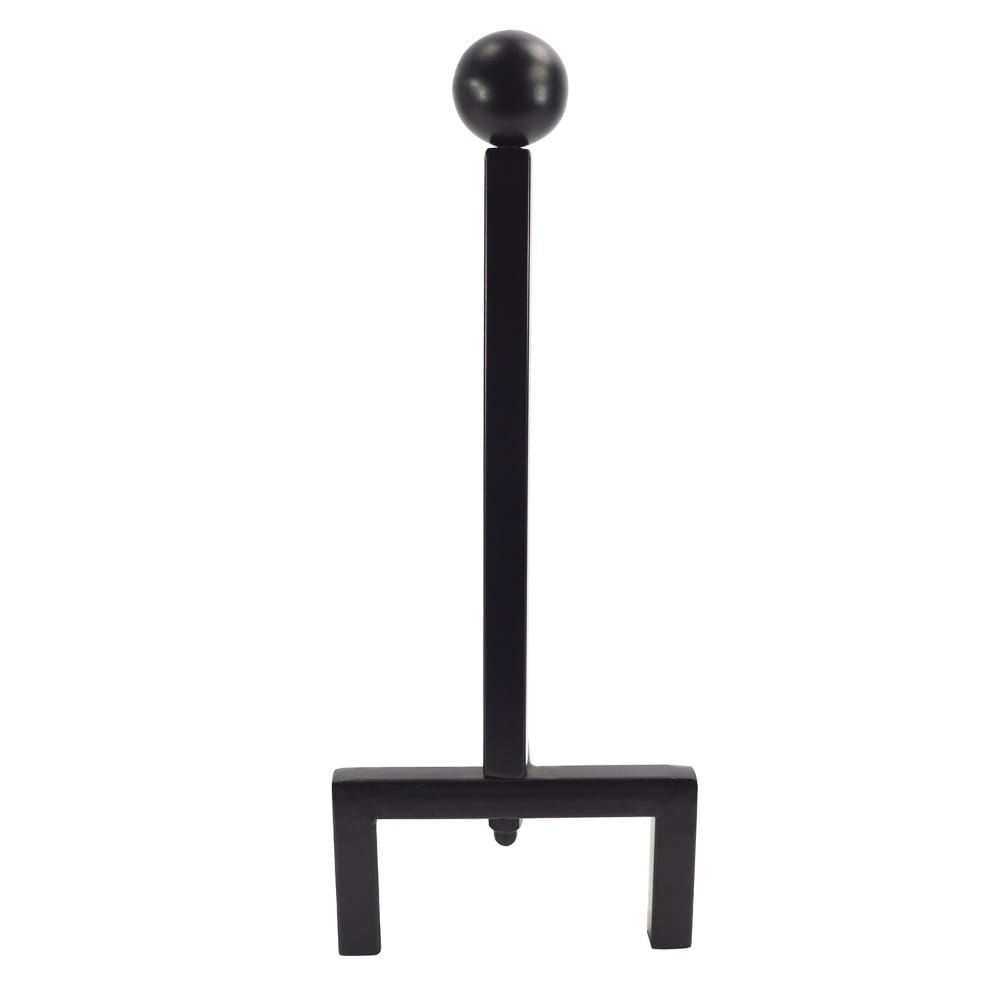 Black Contemporary Steel Fire Dogs - Front View