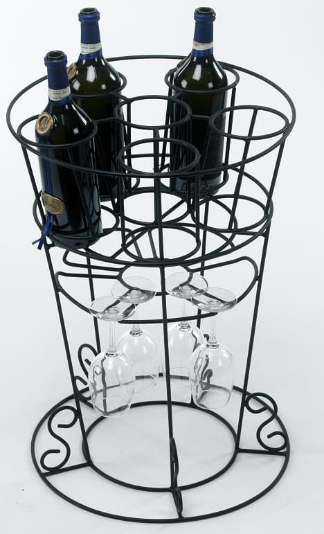 The 'Barbera' Glass & Bottle Holder In Black