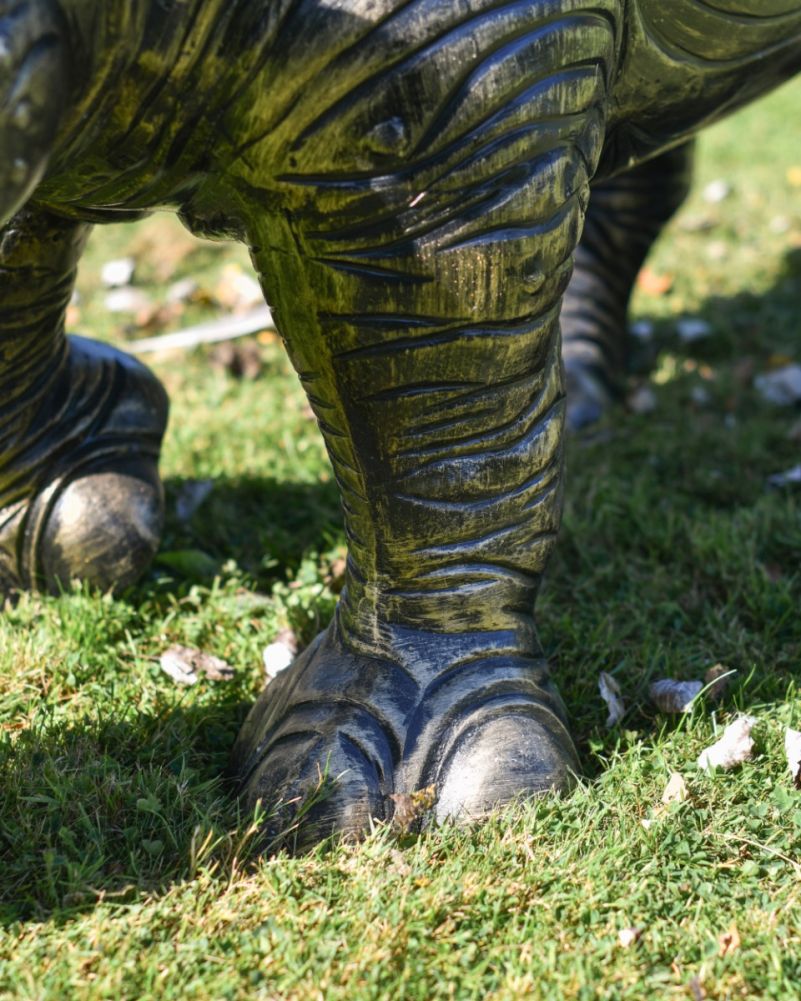 Black & Gold Cast Aluminium Rhino Garden Sculpture Legs