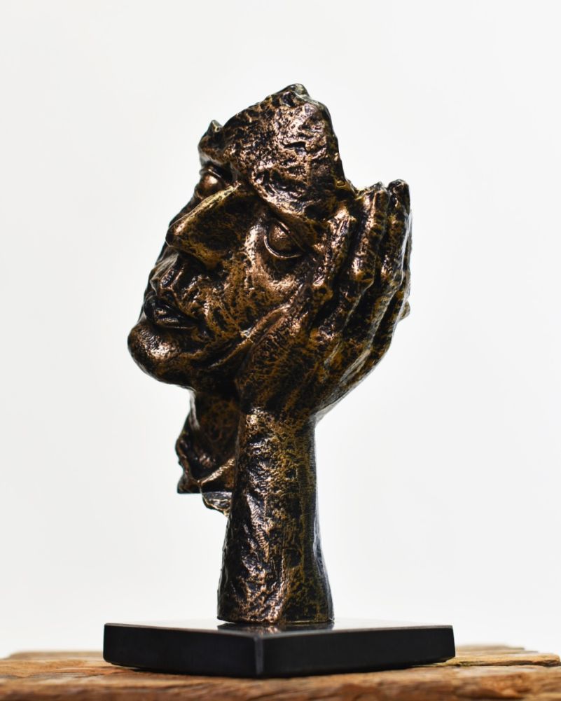 Black & Gold Resting Face Bust 