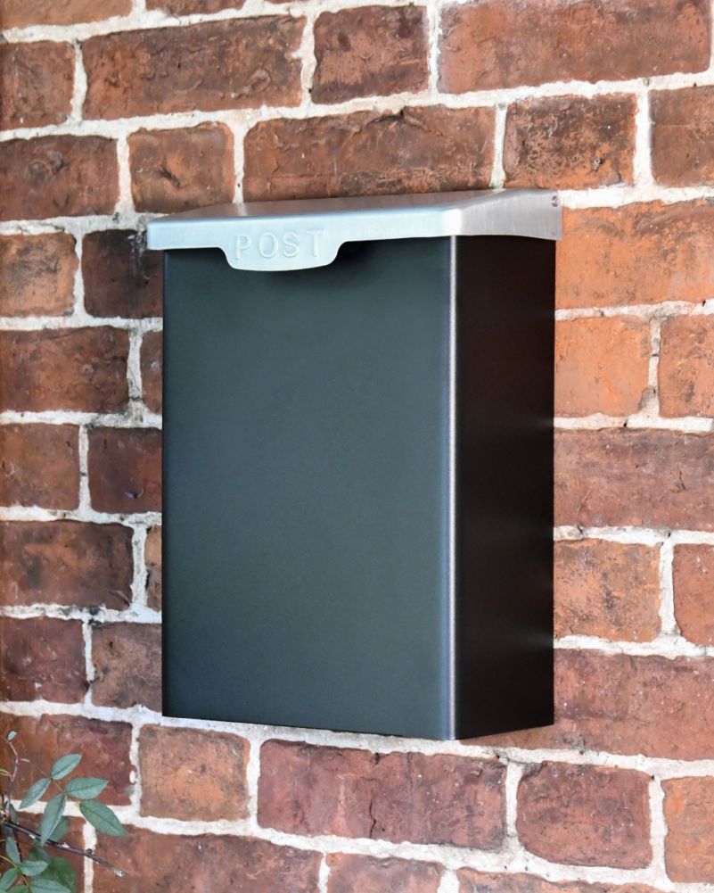 Black Modern Wall Mounted Post Box Far