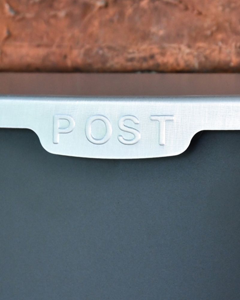 Black Modern Wall Mounted Post Box Details
