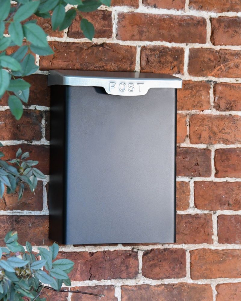 Black Modern Wall Mounted Post Box Far