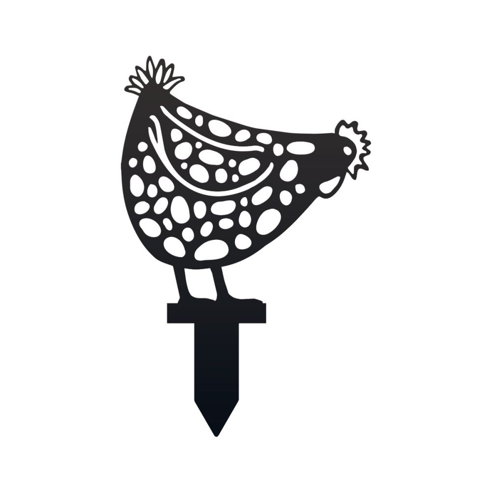 Black Pecking Hen Silhouette