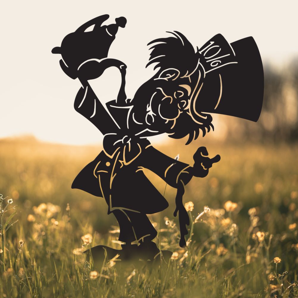 Black Rustic Mad Hatter Silhouette