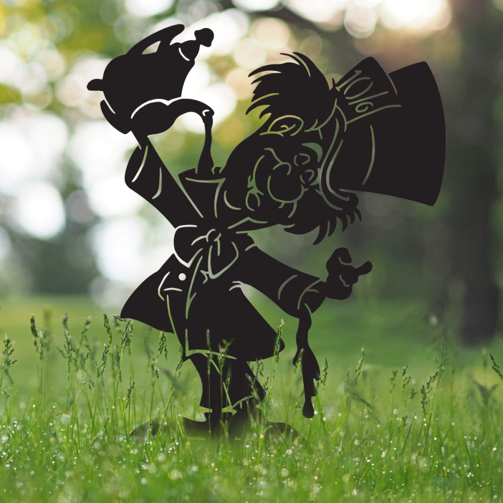 Black Rustic Mad Hatter Silhouette
