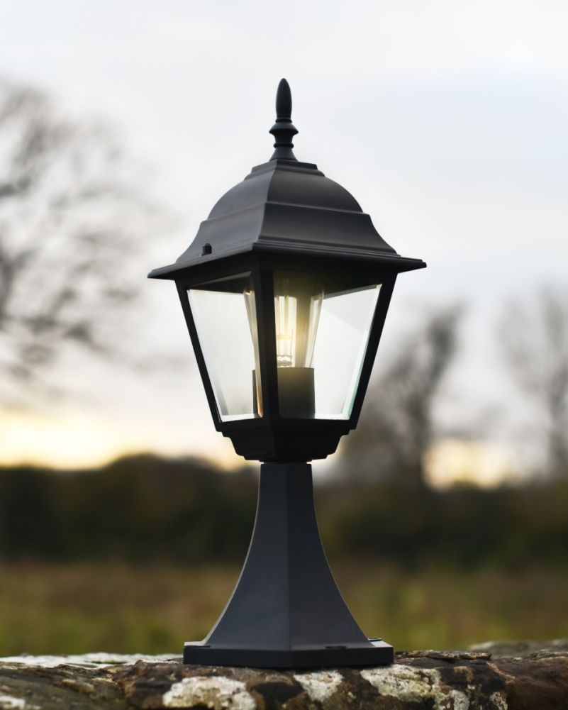 Black Simplistic Victorian Pillar Lantern