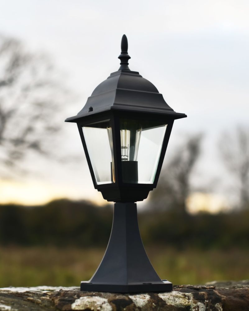 Black Simplistic Victorian Pillar Lantern