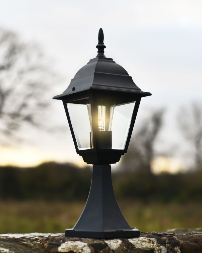 Black Simplistic Victorian Pillar Lantern
