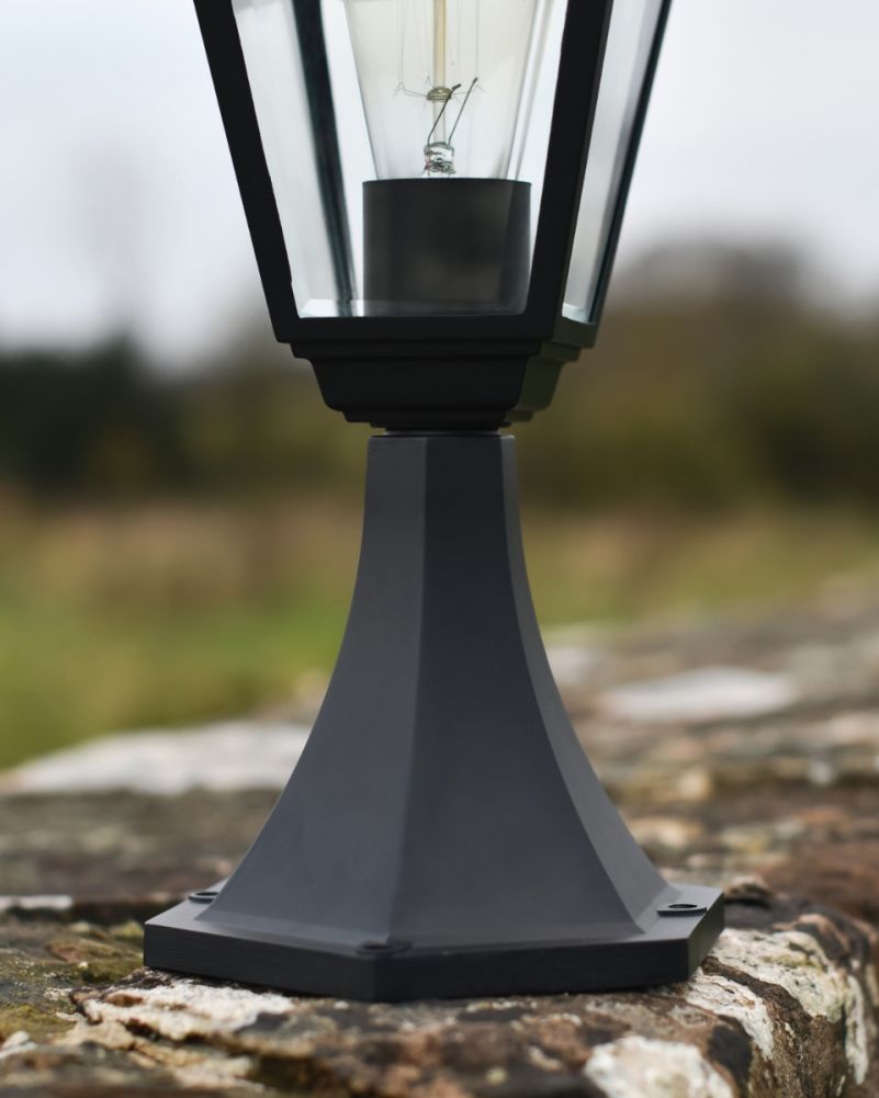 Black Simplistic Victorian Pillar Lantern