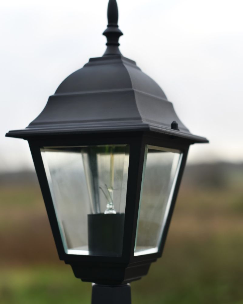 Black Simplistic Victorian Pillar Lantern
