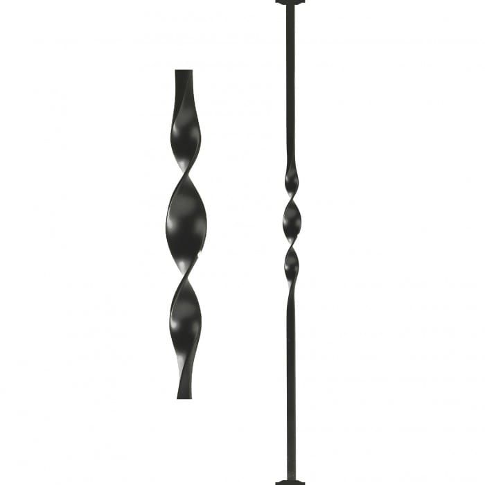 Black Single Bold Twist Spindle With Brackets