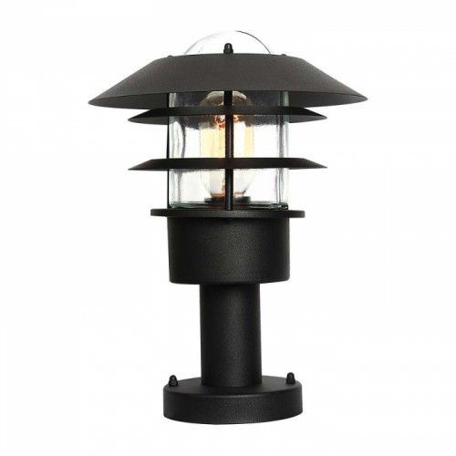Black Stainless Steel Coastal Pedestal Light-31cm