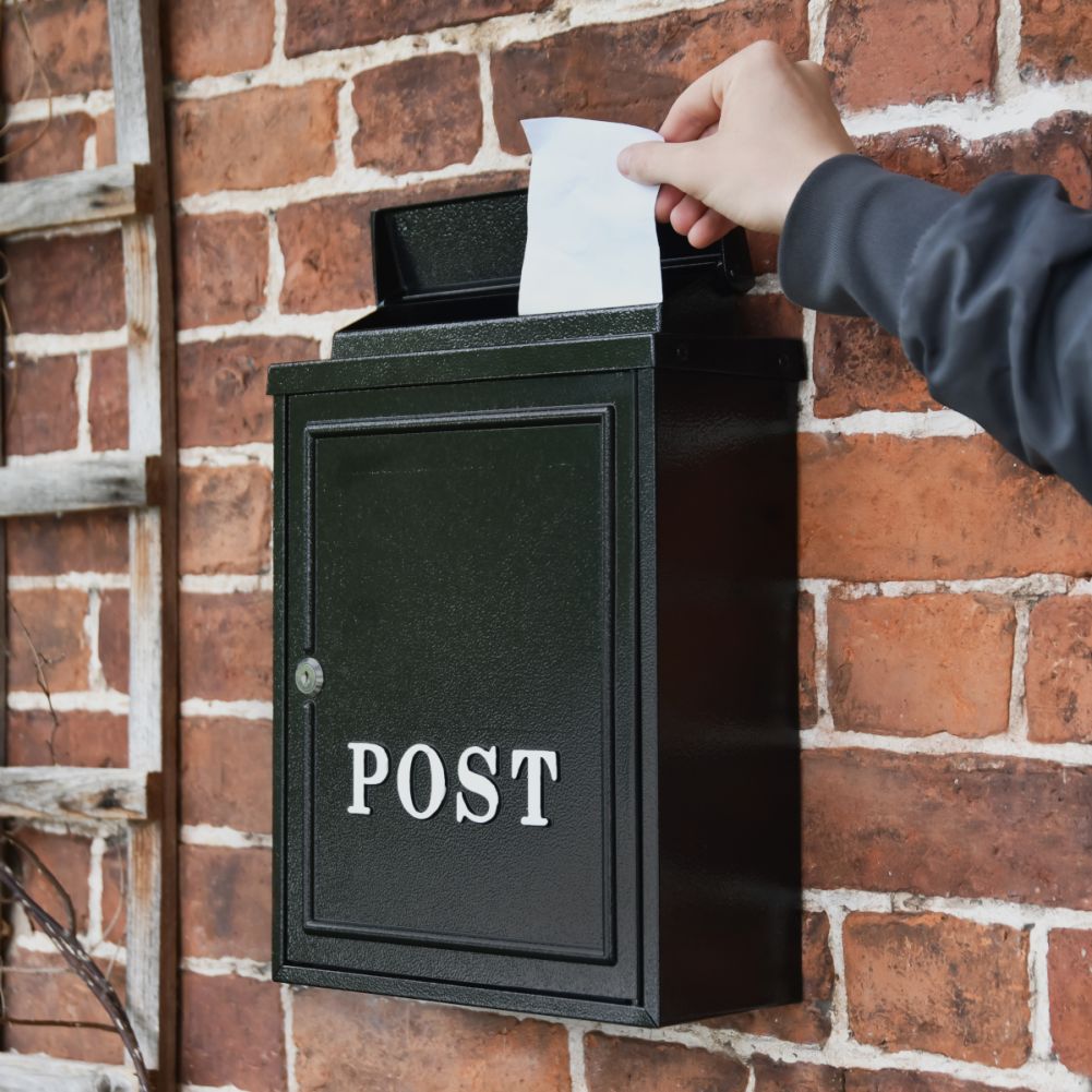 Wall Mounted Post Box With Lid Open