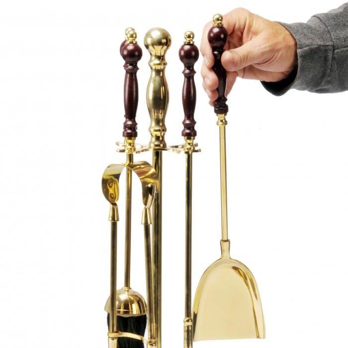 Hapsworth Avenue Brass & Wood Companion Set