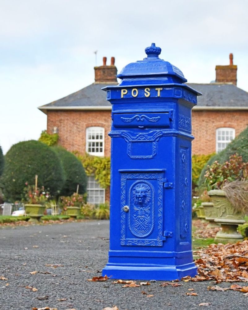 Blue Buckingham Post Box 