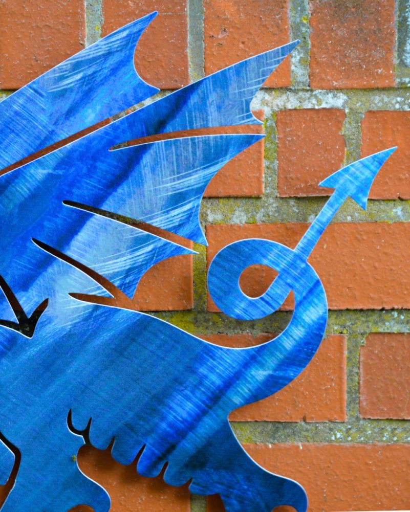 Blue Dragon Garden Wall Art Tail