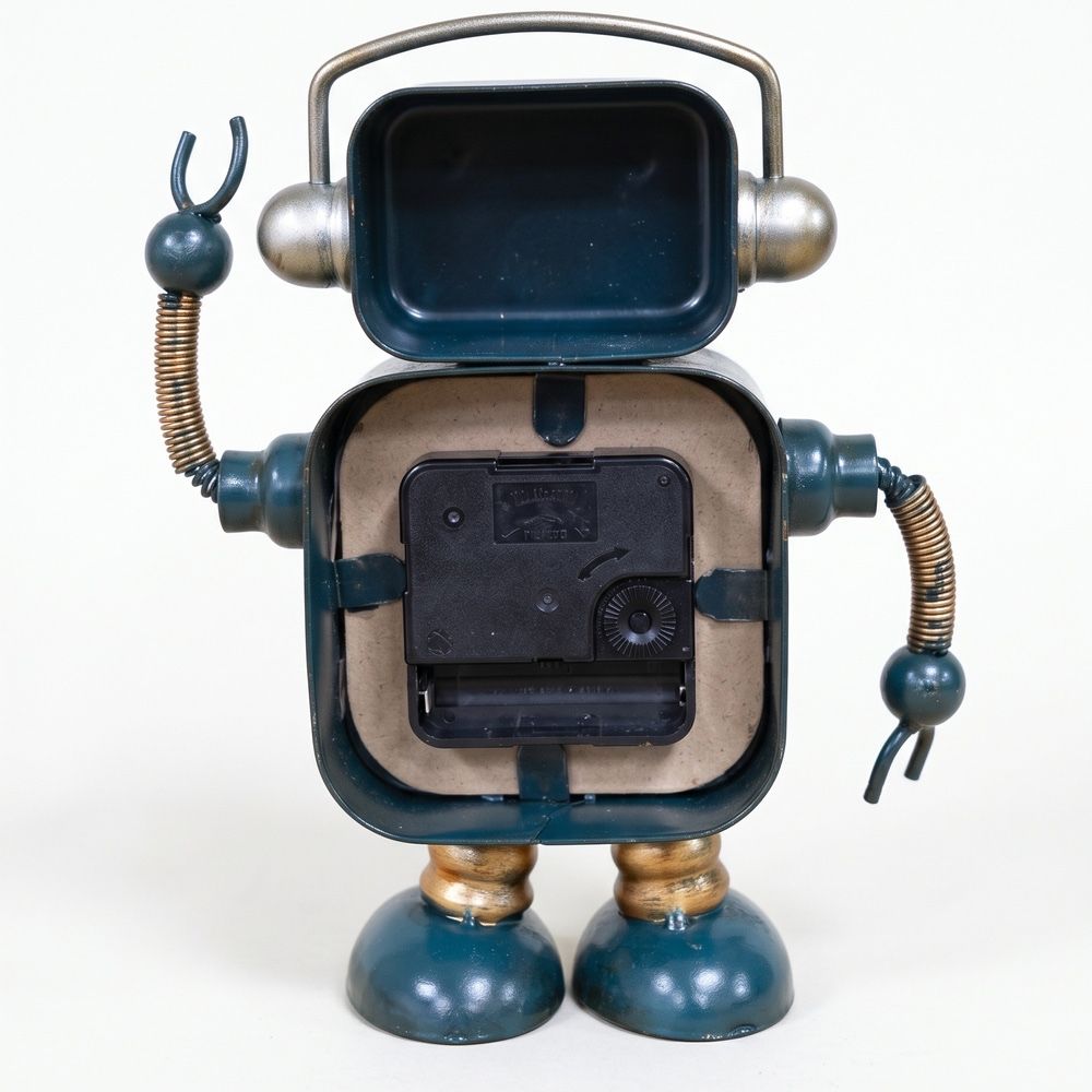 blue waving table clock