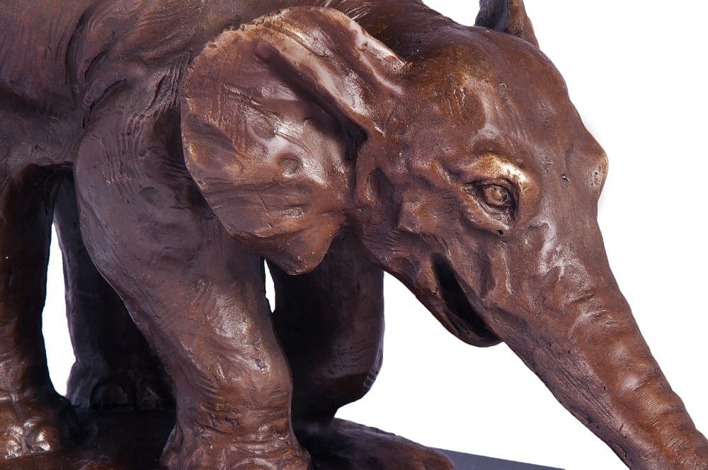 “Elmar” Trumpeting Elephant Sculpture