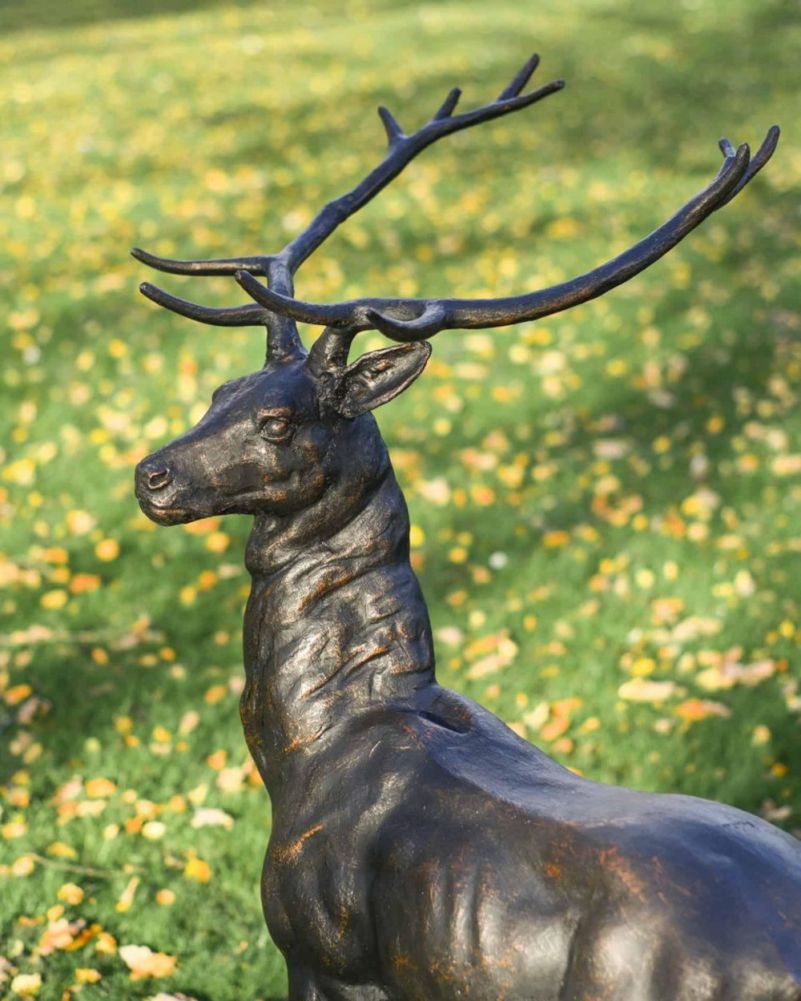 Bramble Antique Bronze Freestanding Stag Garden Sculpture