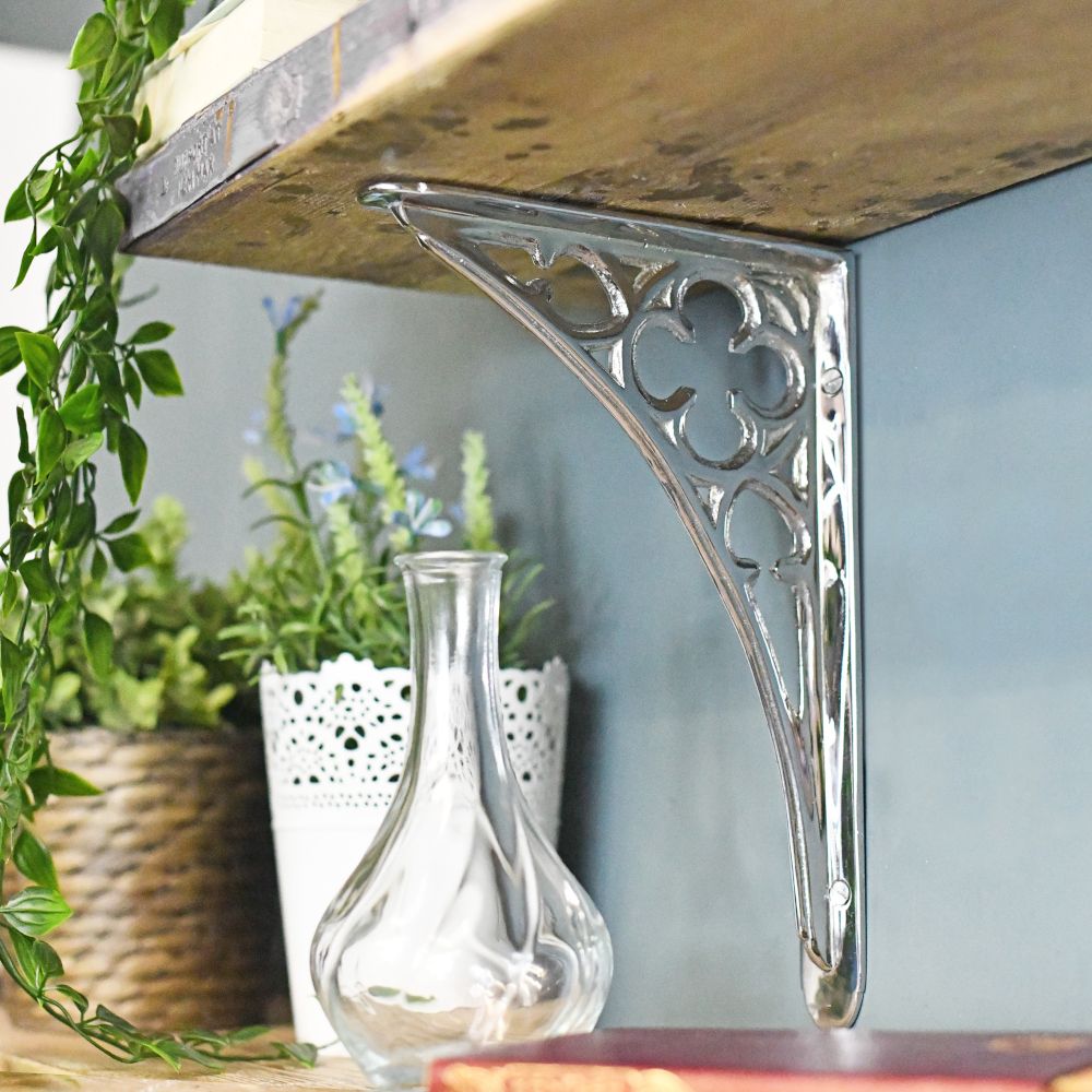 Bright Chrome Coalbrookdale Shelf Bracket Details