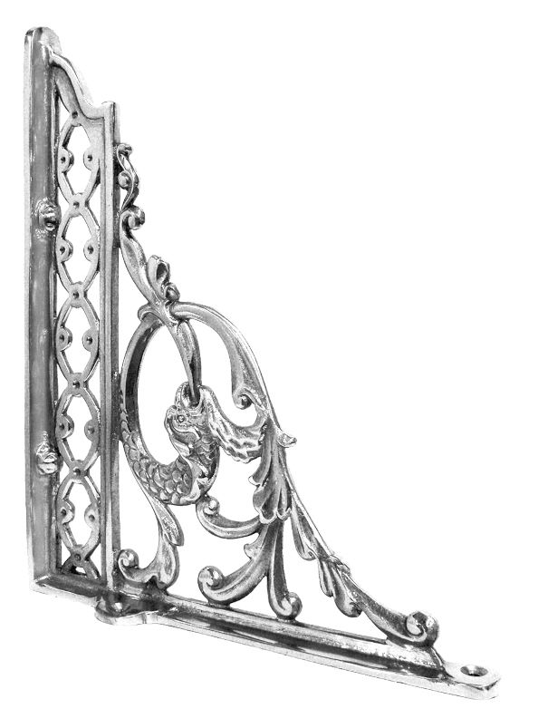 Design Of The Bright Chrome Serpent Design Shelf Bracket 